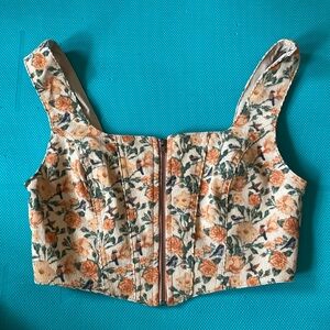 Orange Flower Crop Top